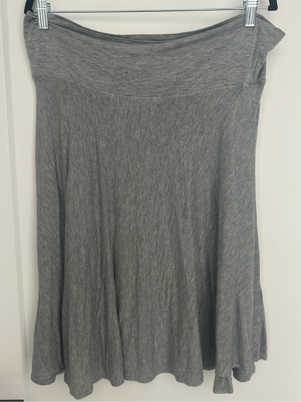 Studio M Gray Stretch Knit Flowy Skater Skirt XL